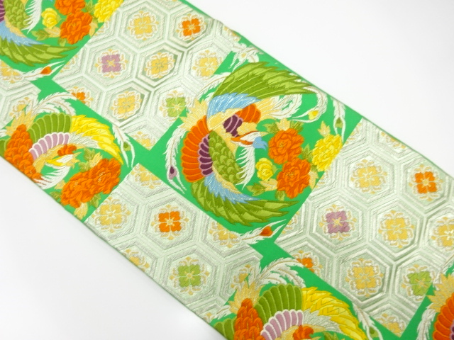 JAPANESE FUKURO OBI / WOVEN KIKKO WITH FLOWER